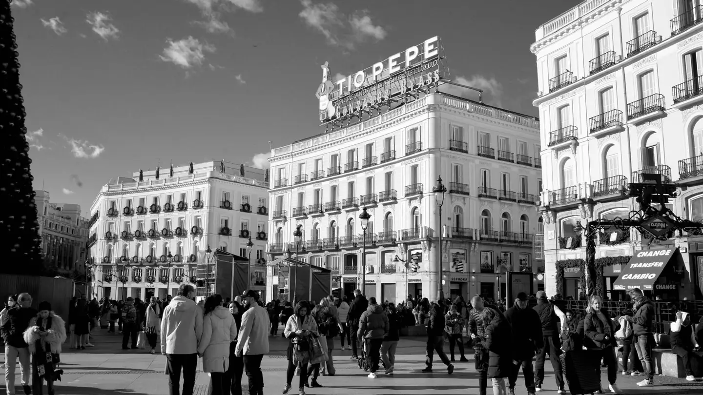 Vista de Madrid: Captura de la popular plaza Puerta del Sol.